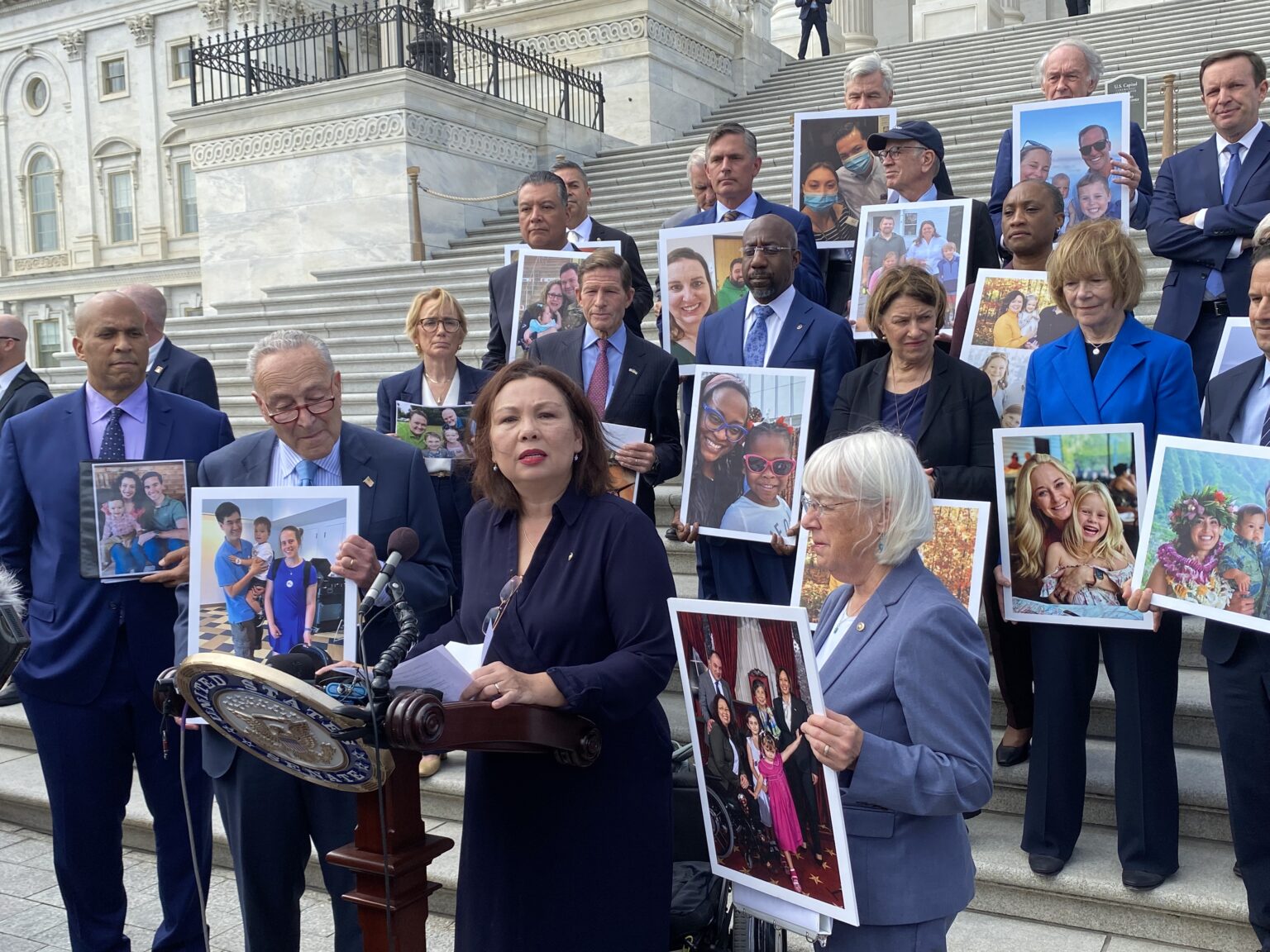 senator duckwroth and others in front of the u.s. capitol 